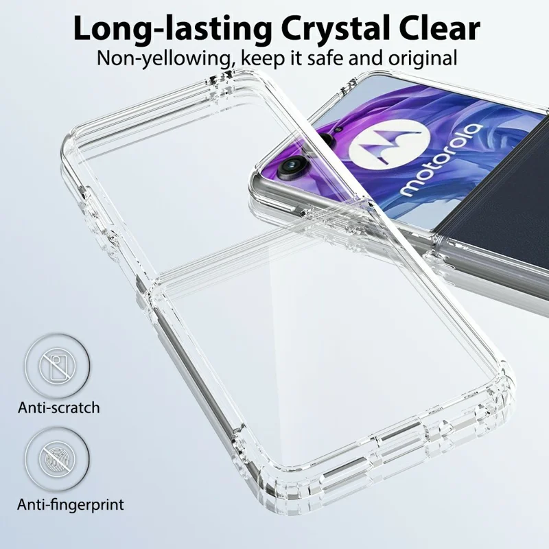 For Motorola Razr+ 2024 Case TPU + Acrylic Clear Phone Cover, Integrated Design