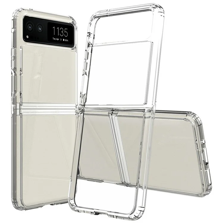 For Motorola Moto Razr 2023 Case TPU + Acrylic Clear Phone Cover, Integrated Design