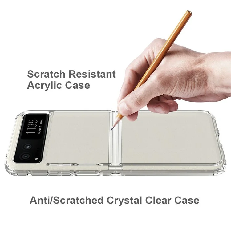 For Motorola Moto Razr 2023 Case TPU + Acrylic Clear Phone Cover, Integrated Design