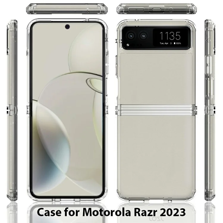 For Motorola Moto Razr 2023 Case TPU + Acrylic Clear Phone Cover, Integrated Design