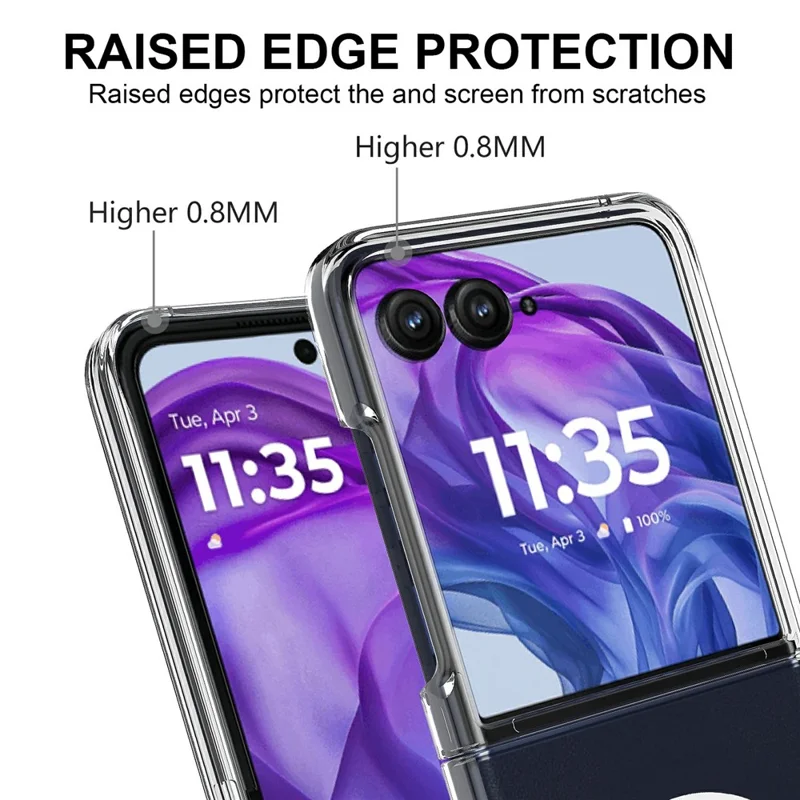 For Motorola Razr+ 2024 Case TPU + Acrylic Magnetic Phone Cover