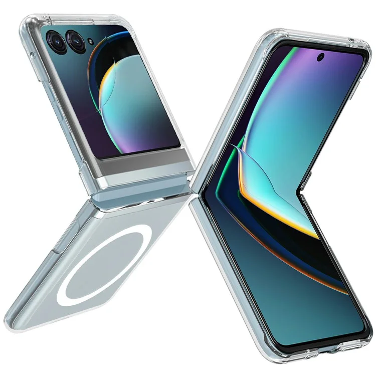 Для чехла Motorola Razr 2024 TPU + Акриловый магнитный чехол для телефона совместимый с MagSafe