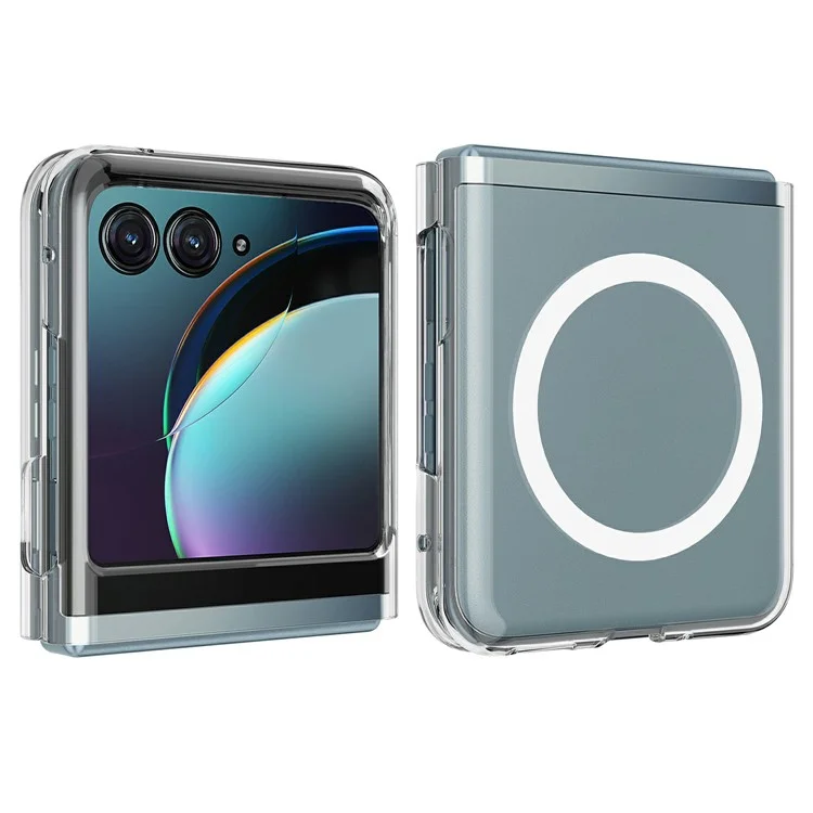 Для чехла Motorola Razr 2024 TPU + Акриловый магнитный чехол для телефона совместимый с MagSafe
