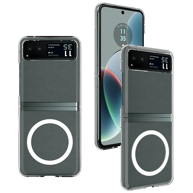 Capa para Motorola Moto Razr 2023 em TPU + Acrílico com Suporte Magnético Compatível com MagSafe