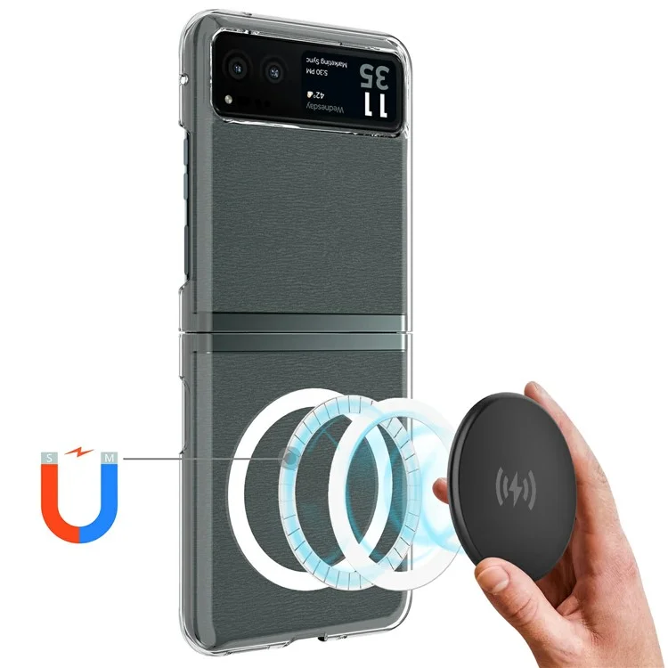 Capa para Motorola Moto Razr 2023 em TPU + Acrílico com Suporte Magnético Compatível com MagSafe