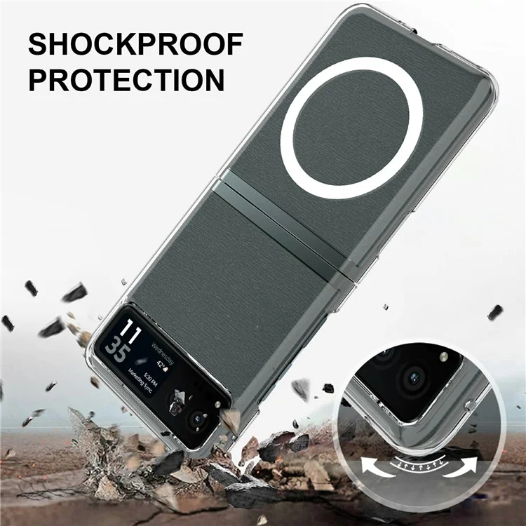 Capa para Motorola Moto Razr 2023 em TPU + Acrílico com Suporte Magnético Compatível com MagSafe