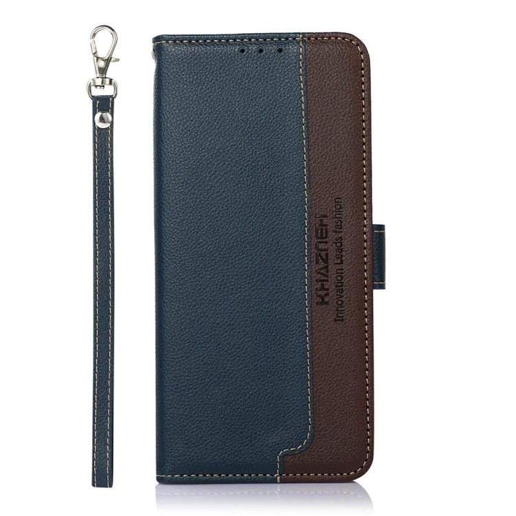 KHAZNEH Pour Sony Xperia 1 VII Étui Portefeuille Bloquant RFID en Cuir PU - Bleu