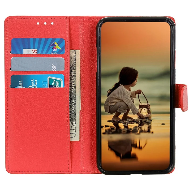 For Sony Xperia 1 VII Wallet Case PU Leather Phone Cover Litchi Texture - Red