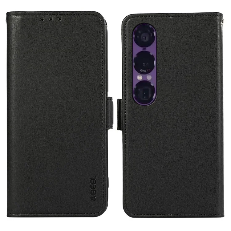 Чехол ABEEL для Sony Xperia 1 VII из кожи с блокировкой RFID, портмоне - Черный