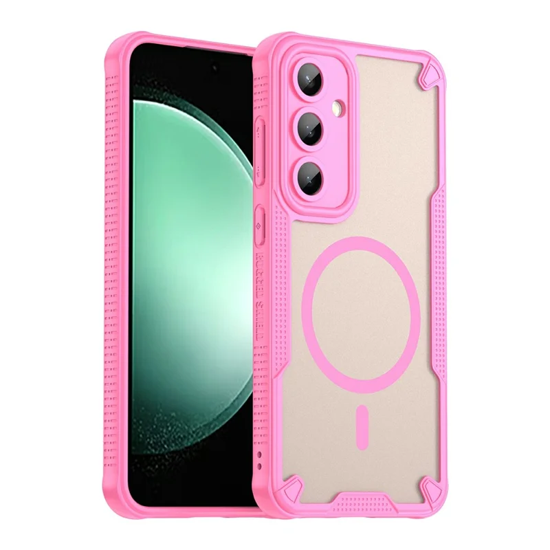 For Samsung Galaxy S24 FE Magnetic Case Compatible with MagSafe TPU + PC Phone Back Cover - Pink