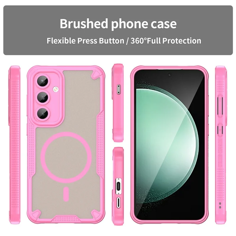 For Samsung Galaxy S24 FE Magnetic Case Compatible with MagSafe TPU + PC Phone Back Cover - Pink