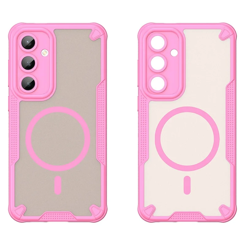 For Samsung Galaxy S24 FE Magnetic Case Compatible with MagSafe TPU + PC Phone Back Cover - Pink