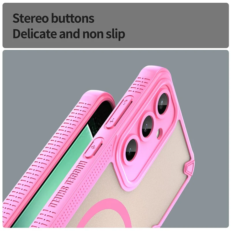 For Samsung Galaxy S24 FE Magnetic Case Compatible with MagSafe TPU + PC Phone Back Cover - Pink