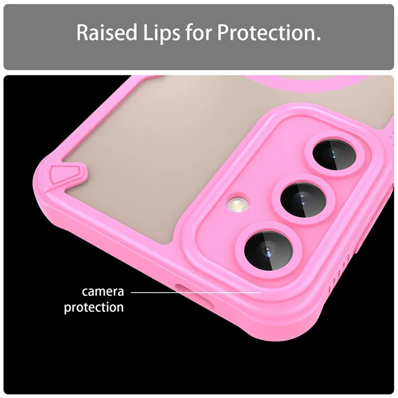 For Samsung Galaxy S24 FE Magnetic Case Compatible with MagSafe TPU + PC Phone Back Cover - Pink