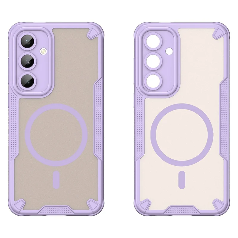 For Samsung Galaxy S24 FE Magnetic Case TPU + PC Phone Back Cover - Purple