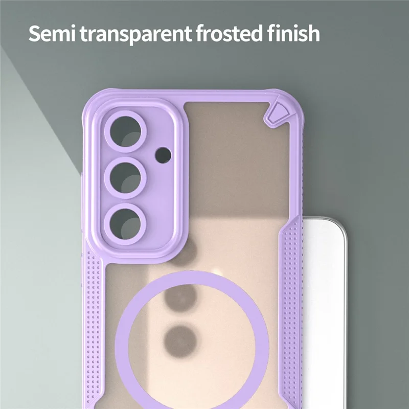 For Samsung Galaxy S24 FE Magnetic Case TPU + PC Phone Back Cover - Purple