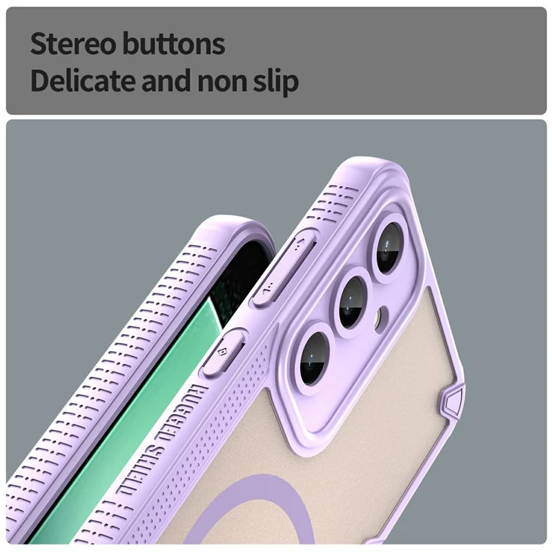 For Samsung Galaxy S24 FE Magnetic Case TPU + PC Phone Back Cover - Purple