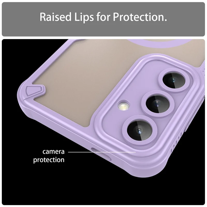 For Samsung Galaxy S24 FE Magnetic Case TPU + PC Phone Back Cover - Purple
