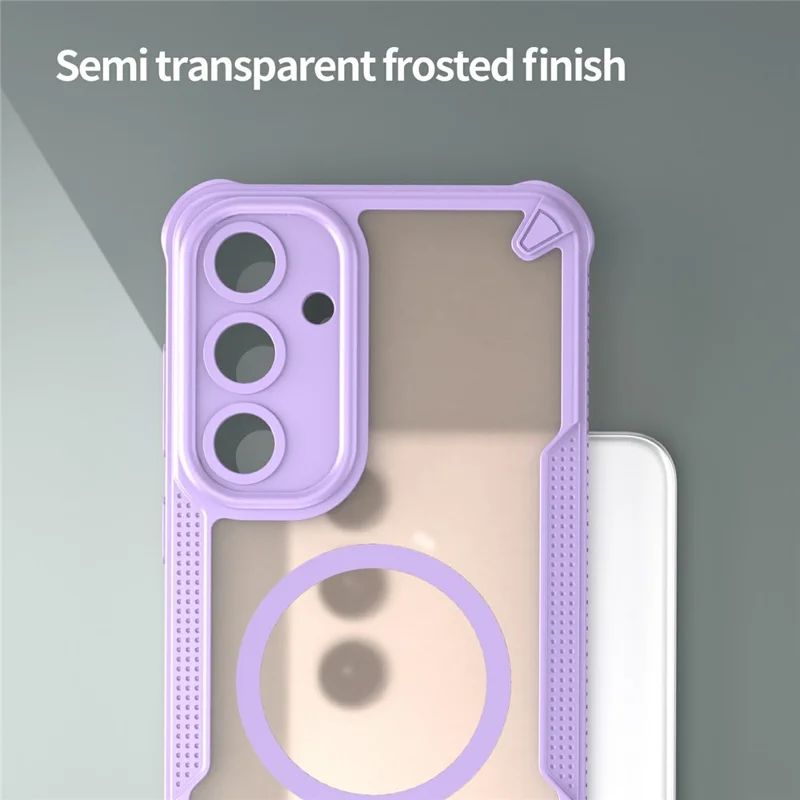 For Samsung Galaxy S25 Magnetic Case TPU + PC Phone Back Cover - Purple