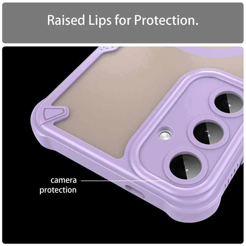 For Samsung Galaxy S25 Magnetic Case TPU + PC Phone Back Cover - Purple