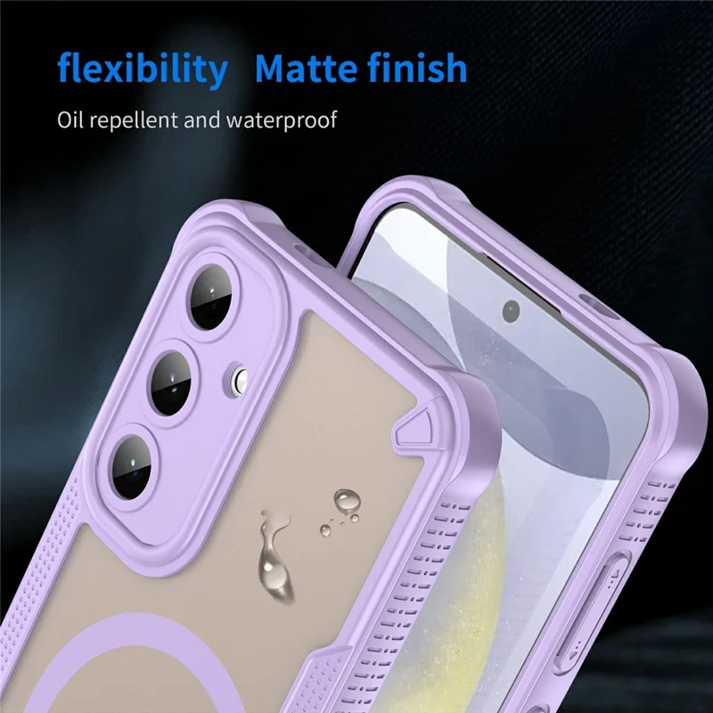 For Samsung Galaxy S25 Magnetic Case TPU + PC Phone Back Cover - Purple