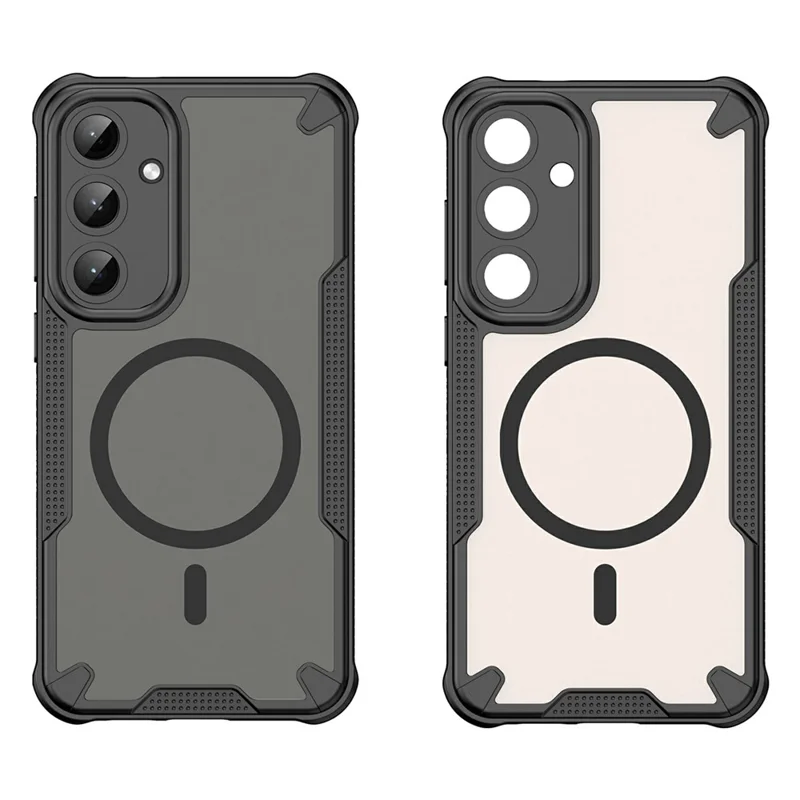 For Samsung Galaxy S25+ Magnetic Case TPU + PC Phone Back Cover - Black