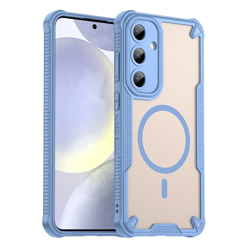For Samsung Galaxy S25+ Magnetic Case TPU + PC Phone Back Cover - Blue