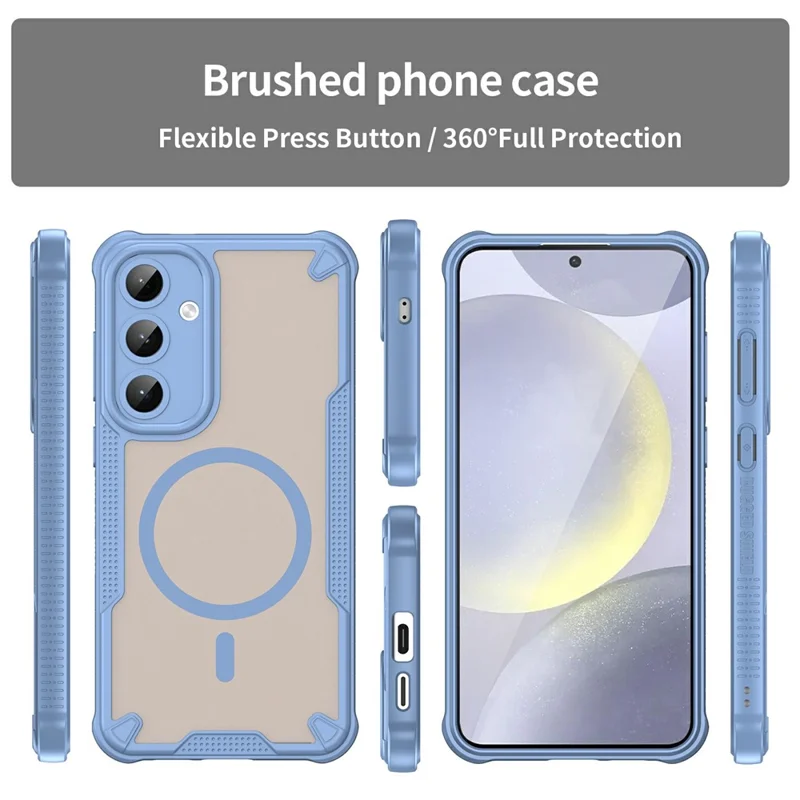 For Samsung Galaxy S25+ Magnetic Case TPU + PC Phone Back Cover - Blue