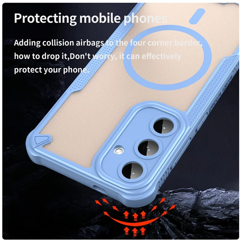 For Samsung Galaxy S25+ Magnetic Case TPU + PC Phone Back Cover - Blue
