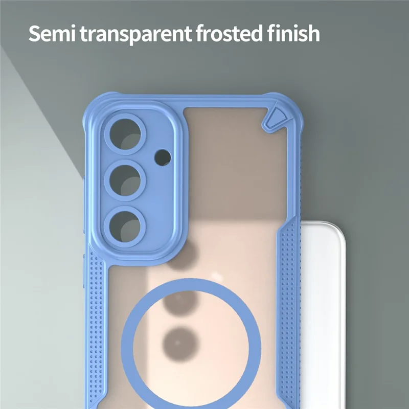 For Samsung Galaxy S25+ Magnetic Case TPU + PC Phone Back Cover - Blue