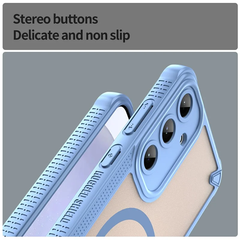 For Samsung Galaxy S25+ Magnetic Case TPU + PC Phone Back Cover - Blue