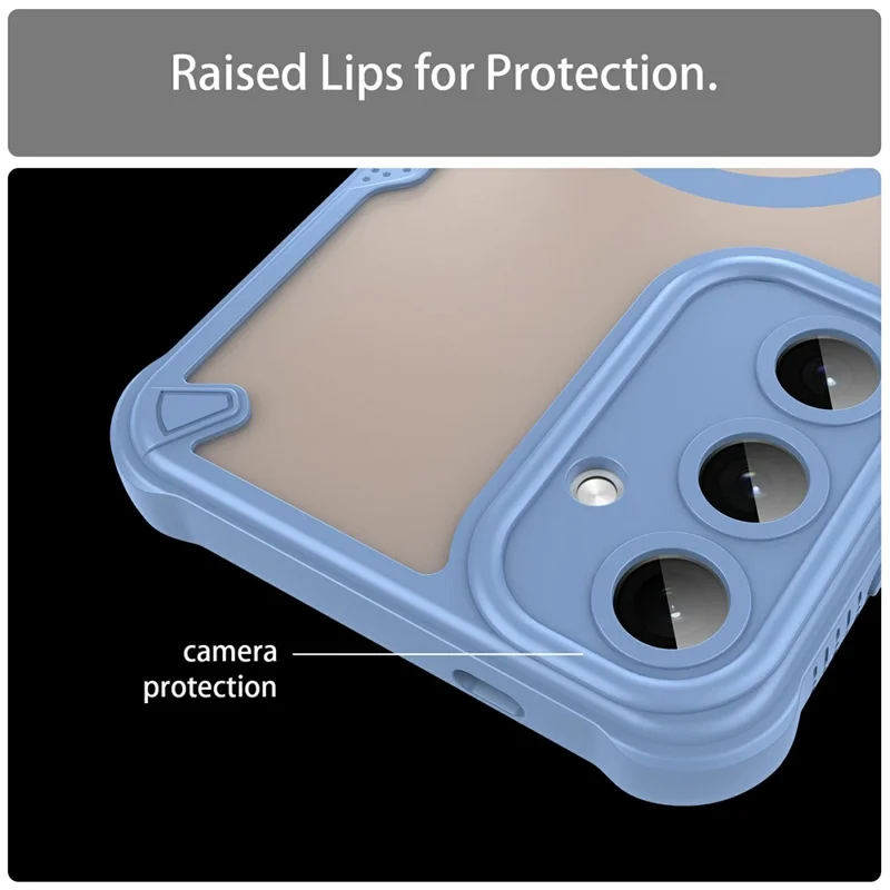 For Samsung Galaxy S25+ Magnetic Case TPU + PC Phone Back Cover - Blue