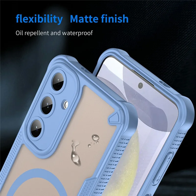 For Samsung Galaxy S25+ Magnetic Case TPU + PC Phone Back Cover - Blue