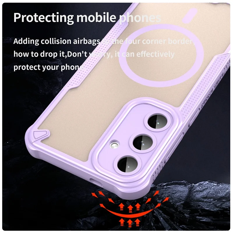 For Samsung Galaxy S25+ Magnetic Case TPU + PC Phone Back Cover - Purple