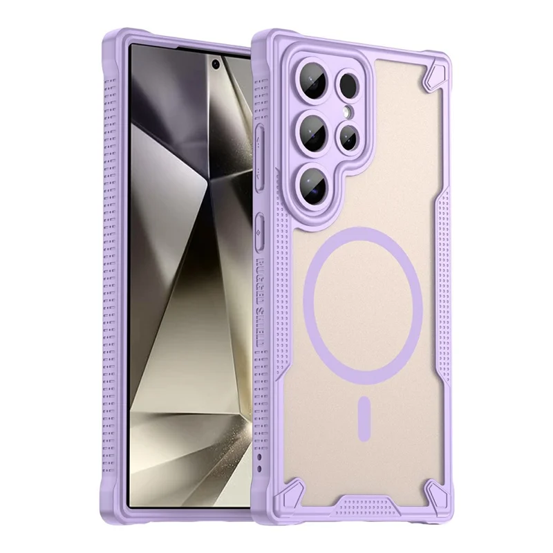 For Samsung Galaxy S24 Ultra Magnetic Case TPU + PC Phone Back Cover - Purple