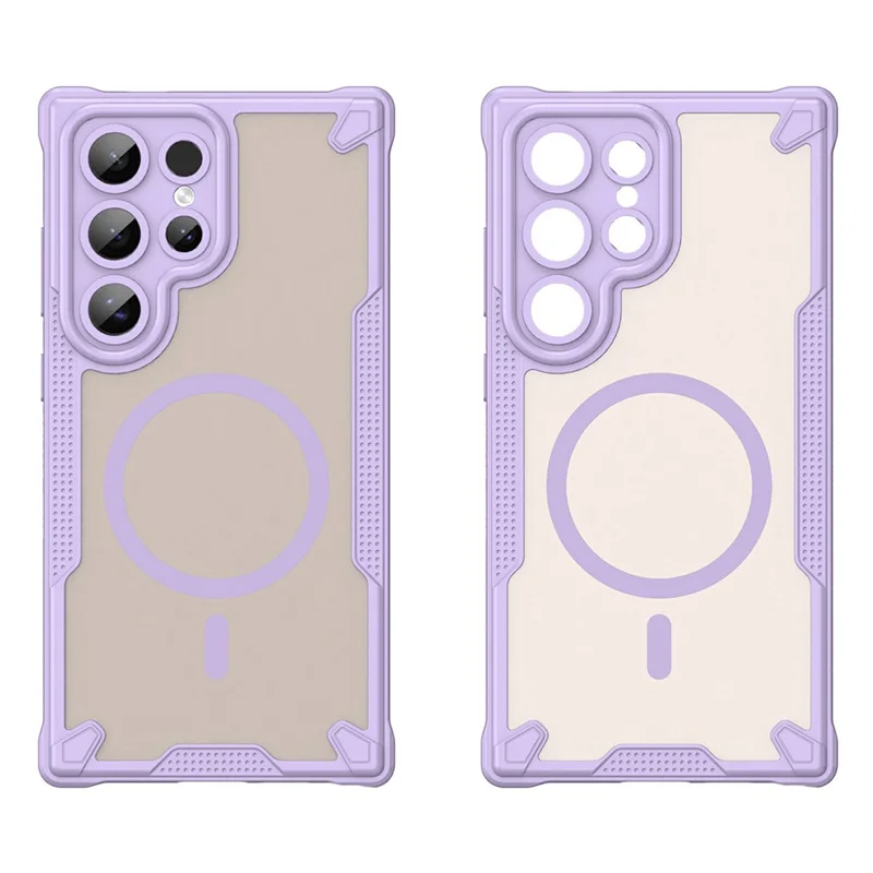 For Samsung Galaxy S24 Ultra Magnetic Case TPU + PC Phone Back Cover - Purple