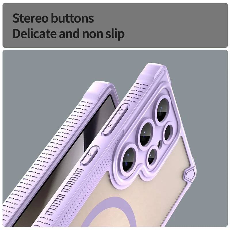 For Samsung Galaxy S24 Ultra Magnetic Case TPU + PC Phone Back Cover - Purple