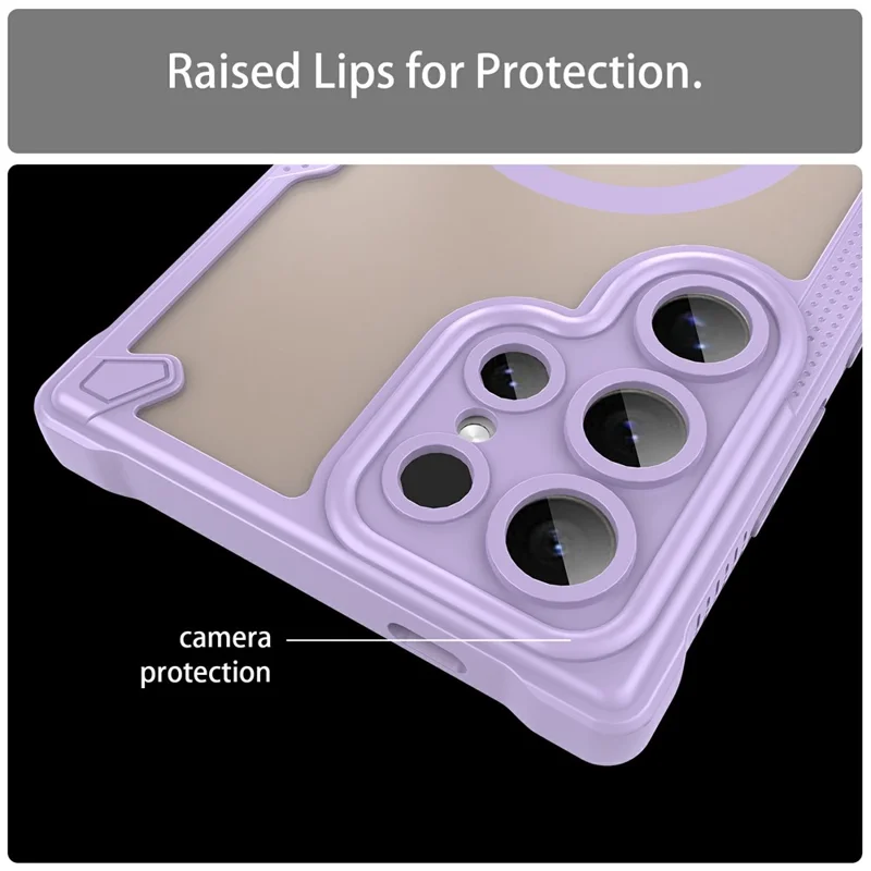 For Samsung Galaxy S24 Ultra Magnetic Case TPU + PC Phone Back Cover - Purple