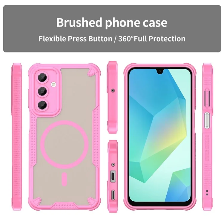 Für Samsung Galaxy A16 5G / 4G magnetische Hülle, kompatibel mit MagSafe, TPU + PC Handyrückseite - Rosa