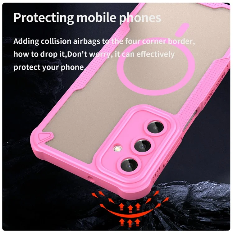 Für Samsung Galaxy A16 5G / 4G magnetische Hülle, kompatibel mit MagSafe, TPU + PC Handyrückseite - Rosa