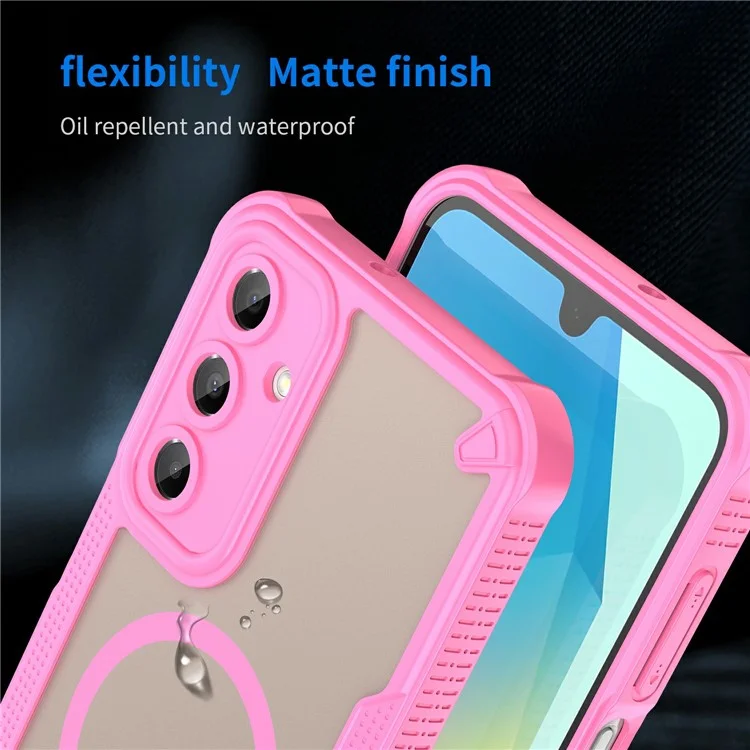 Für Samsung Galaxy A16 5G / 4G magnetische Hülle, kompatibel mit MagSafe, TPU + PC Handyrückseite - Rosa