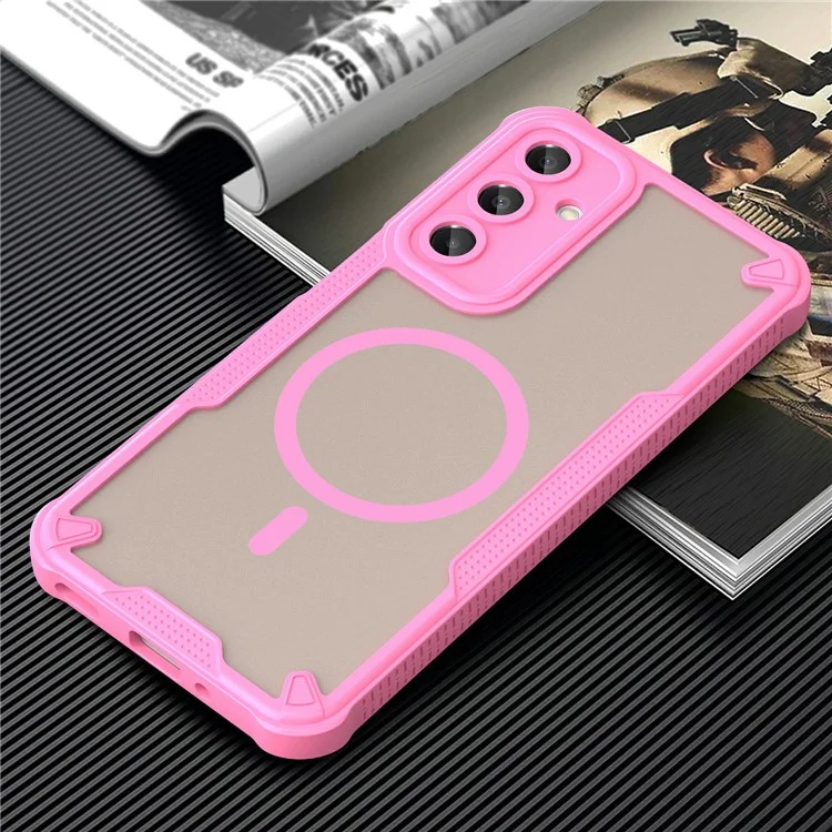 Für Samsung Galaxy A16 5G / 4G magnetische Hülle, kompatibel mit MagSafe, TPU + PC Handyrückseite - Rosa
