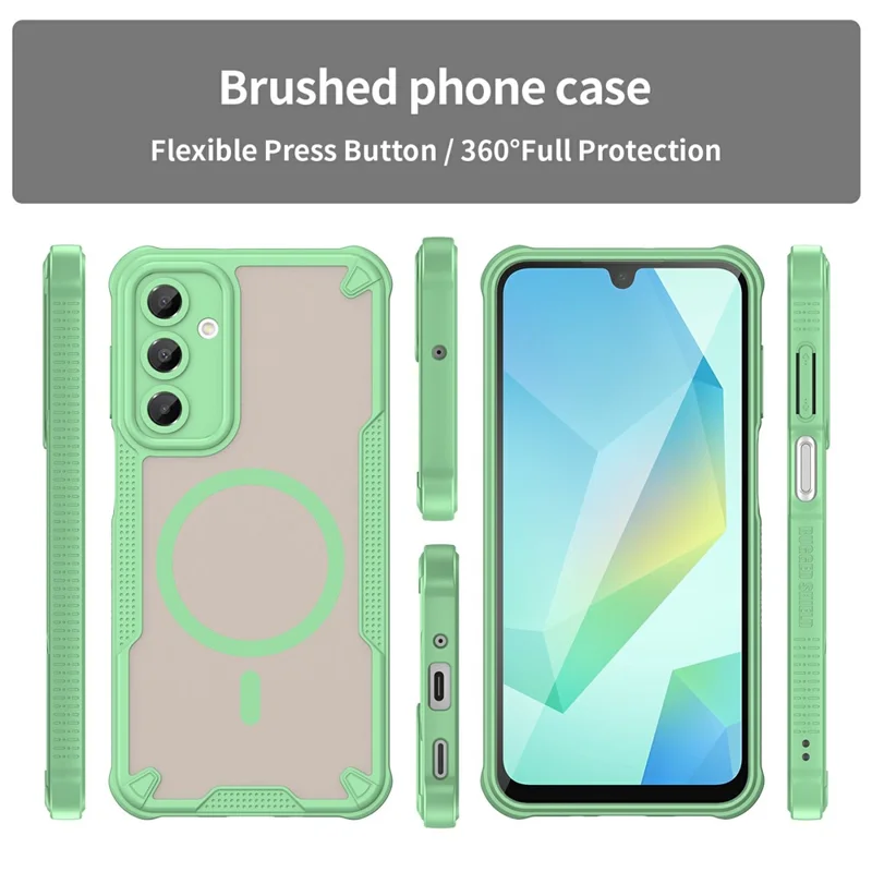 For Samsung Galaxy A16 5G  /  4G Magnetic Case TPU + PC Phone Back Cover - Green