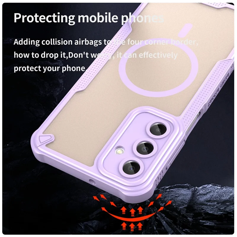 For Samsung Galaxy A16 5G  /  4G Magnetic Case TPU + PC Phone Back Cover - Purple
