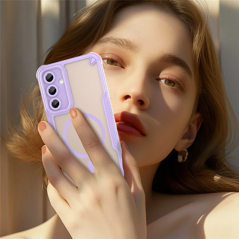 For Samsung Galaxy A16 5G  /  4G Magnetic Case TPU + PC Phone Back Cover - Purple