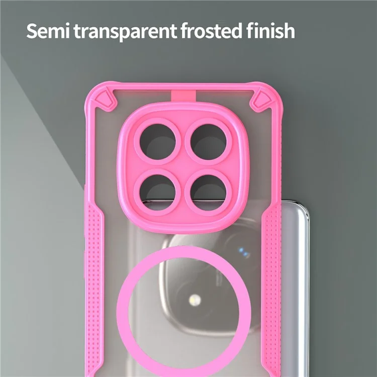 For Xiaomi Redmi Note 14 Pro+ 5G Magnetic Case Compatible with MagSafe TPU + PC Phone Back Cover - Pink
