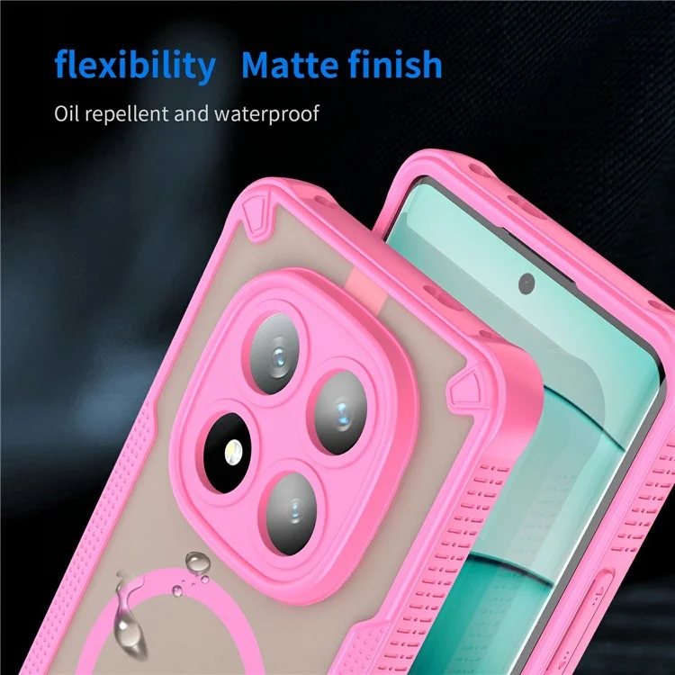 For Xiaomi Redmi Note 14 Pro+ 5G Magnetic Case Compatible with MagSafe TPU + PC Phone Back Cover - Pink