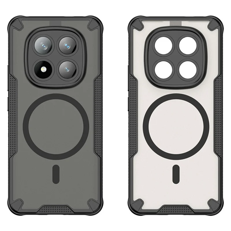 For Xiaomi Redmi Note 14 Pro+ 5G Magnetic Case TPU + PC Phone Back Cover - Black