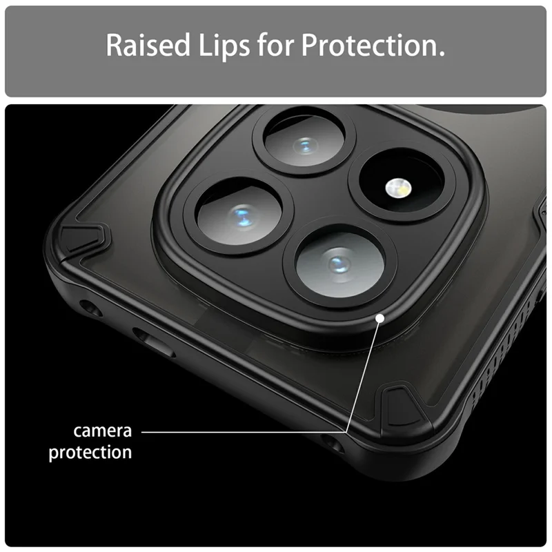 For Xiaomi Redmi Note 14 Pro+ 5G Magnetic Case TPU + PC Phone Back Cover - Black
