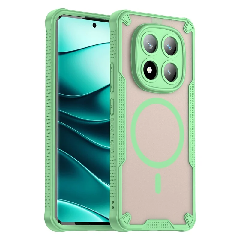 For Xiaomi Redmi Note 14 Pro+ 5G Magnetic Case TPU + PC Phone Back Cover - Green